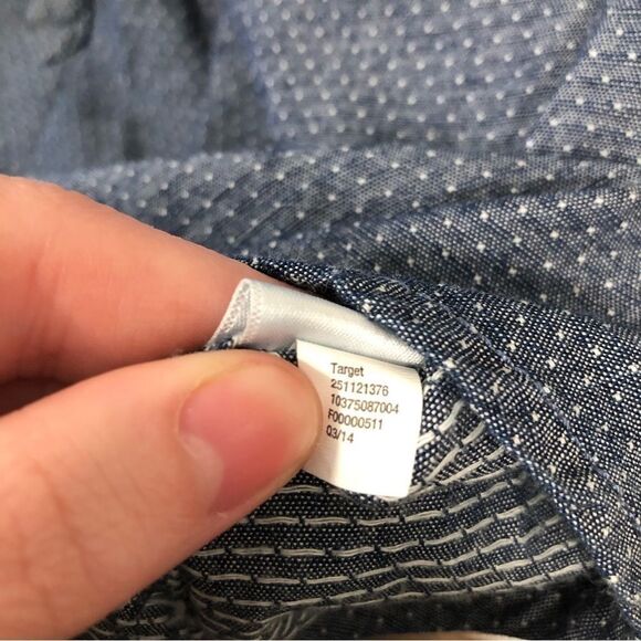 Toms Men's polka Dot button Down Casual Shirt size large - Picture 8 of 8